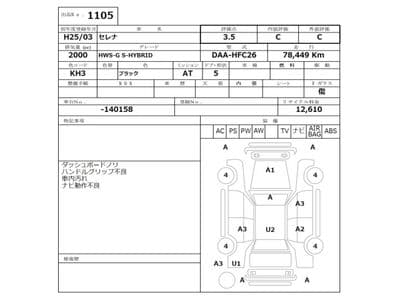 NISSAN Serena, 2013 год., лот 1105 - фото 3