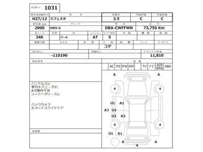 NISSAN Lafesta, 2015 год., лот 1031 - фото 3