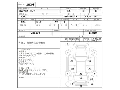 NISSAN Serena, 2015 год., лот 1034 - фото 3
